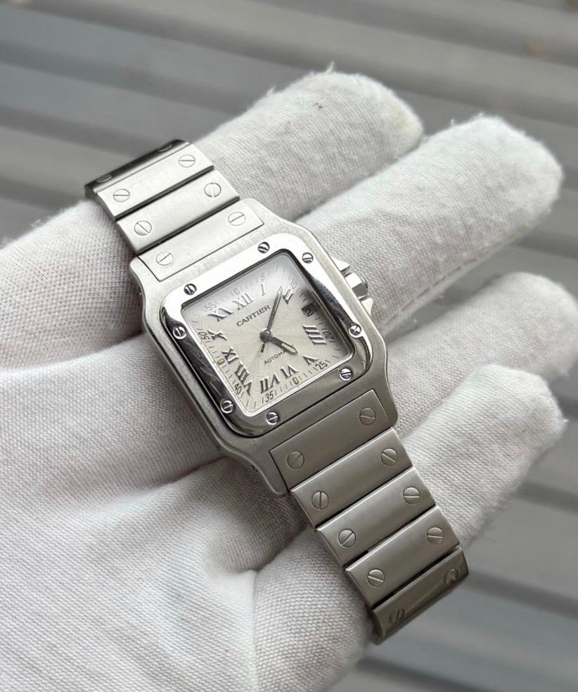Montre Cartier Santos Automatique 29 mm en acier inoxydable guilloché – Réf. 2319 – Avec boîte